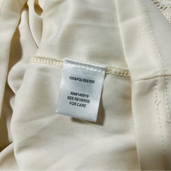 Freshman Small Women Crochet Line Cream Long Sleeve Sheath Dress Resort Wear NWT - Picture 11 of 12